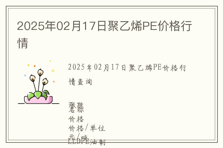 2025年02月17日聚乙烯PE價格行情