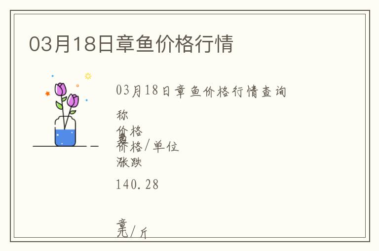 03月18日章魚價(jià)格行情