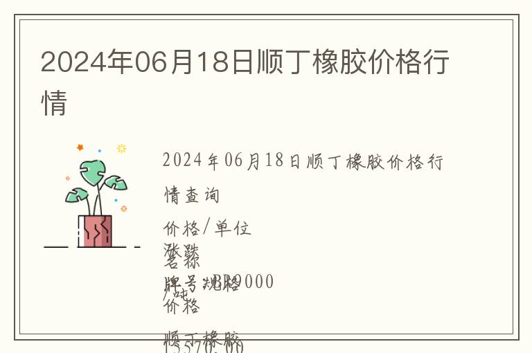 2024年06月18日順丁橡膠價(jià)格行情