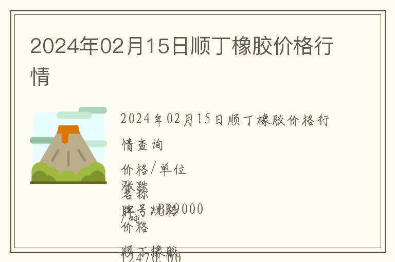 2024年02月15日順丁橡膠價(jià)格行情