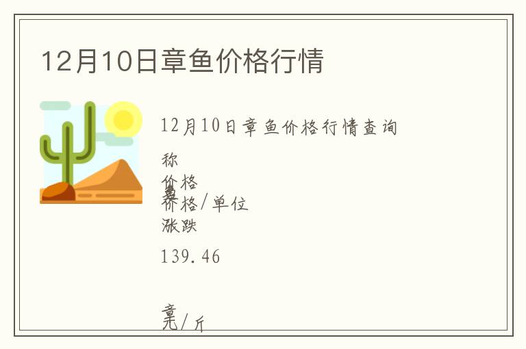 12月10日章魚(yú)價(jià)格行情