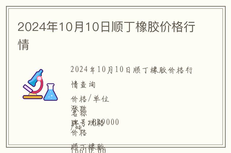 2024年10月10日順丁橡膠價(jià)格行情