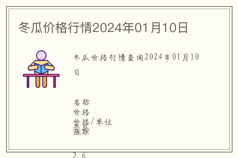 冬瓜價(jià)格行情2024年01月10日