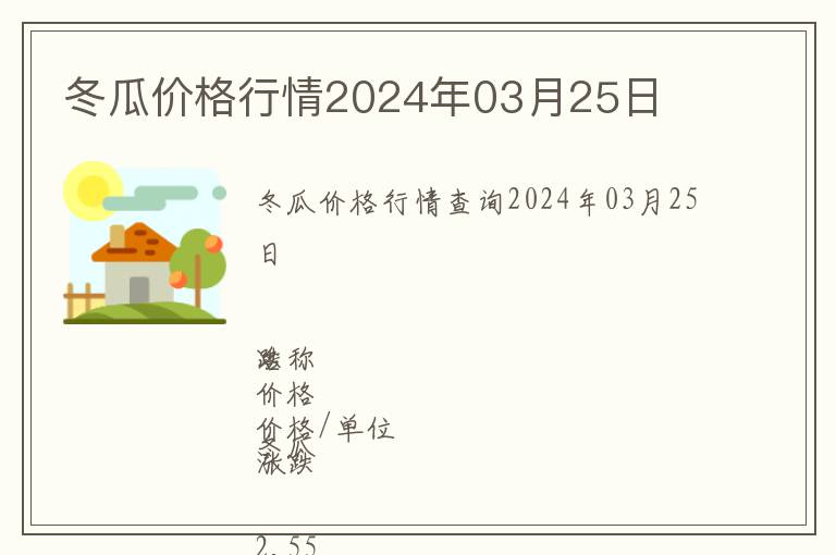 冬瓜價格行情2024年03月25日