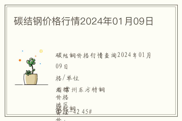 碳結(jié)鋼價(jià)格行情2024年01月09日