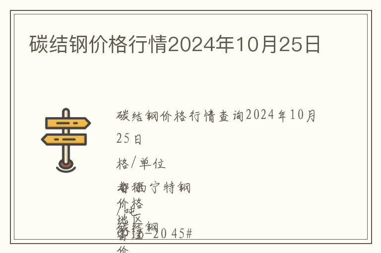 碳結鋼價格行情2024年10月25日