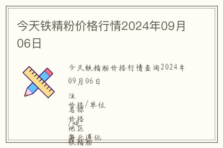 今天鐵精粉價(jià)格行情2024年09月06日