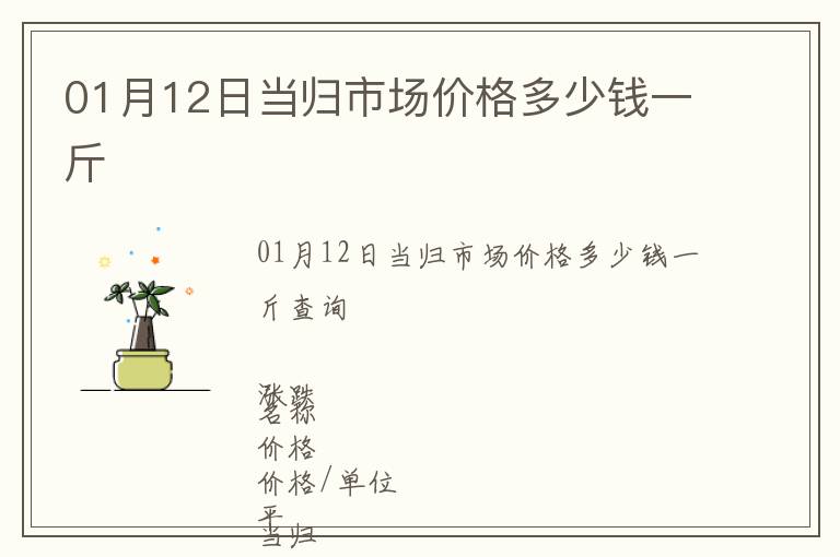 01月12日當(dāng)歸市場(chǎng)價(jià)格多少錢(qián)一斤