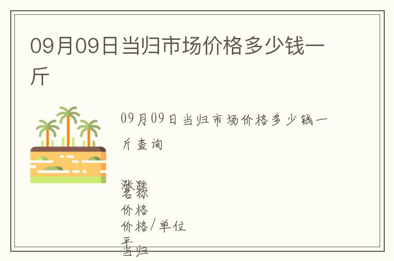 09月09日當(dāng)歸市場價格多少錢一斤