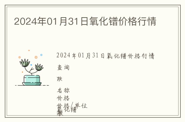 2024年01月31日氧化鐠價格行情