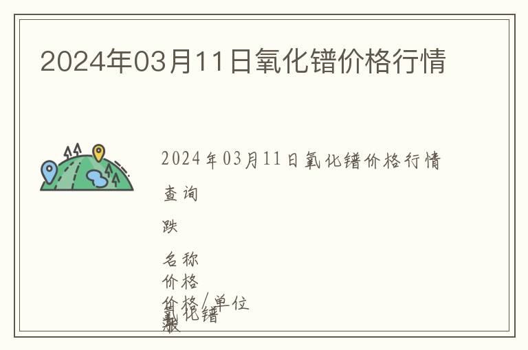 2024年03月11日氧化鐠價(jià)格行情