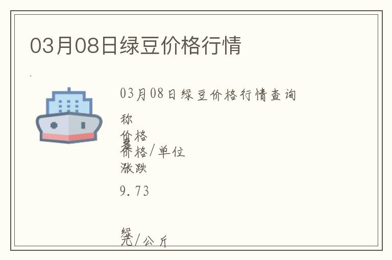 03月08日綠豆價(jià)格行情