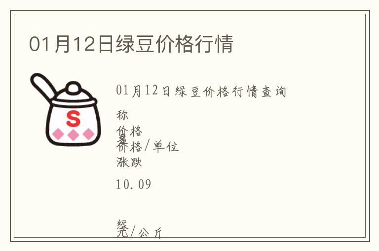 01月12日綠豆價格行情