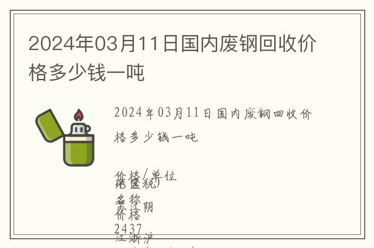 2024年03月11日國內(nèi)廢鋼回收價格多少錢一噸