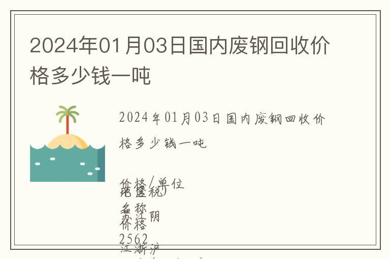 2024年01月03日國內(nèi)廢鋼回收價格多少錢一噸