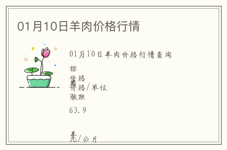 01月10日羊肉價(jià)格行情