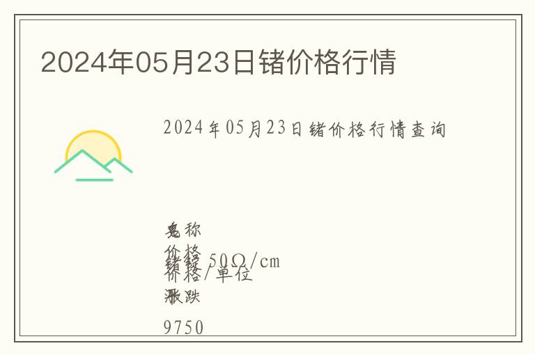 2024年05月23日鍺價(jià)格行情