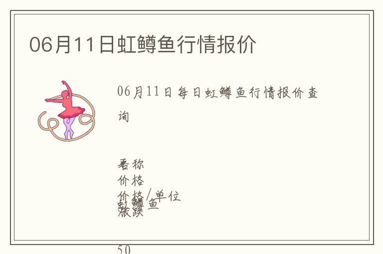 06月11日虹鱒魚行情報(bào)價(jià)
