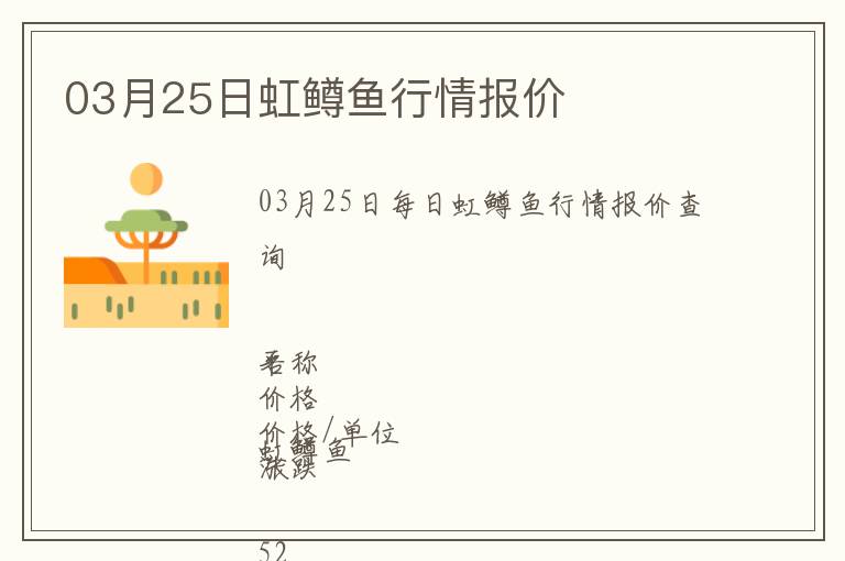 03月25日虹鱒魚行情報(bào)價(jià)