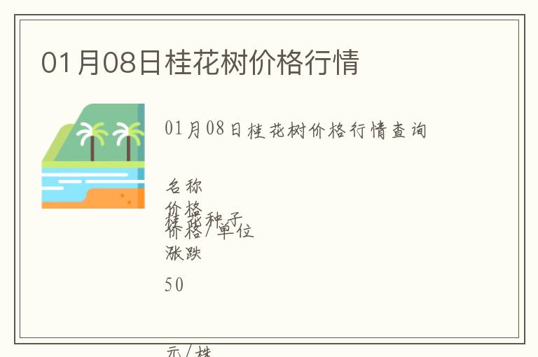 01月08日桂花樹價(jià)格行情
