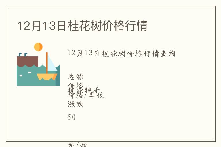 12月13日桂花樹價格行情