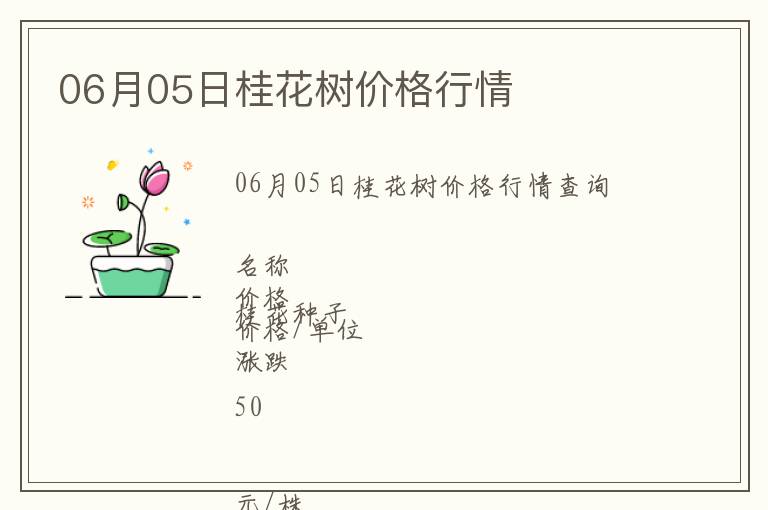 06月05日桂花樹價格行情