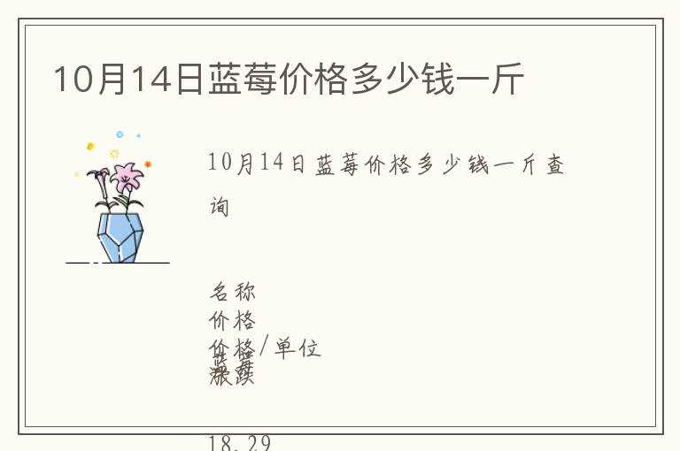 10月14日藍(lán)莓價(jià)格多少錢一斤