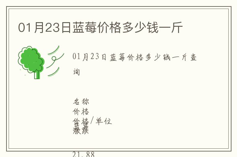 01月23日藍(lán)莓價(jià)格多少錢一斤