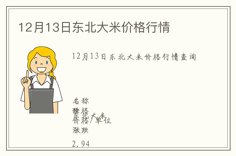 12月13日東北大米價(jià)格行情