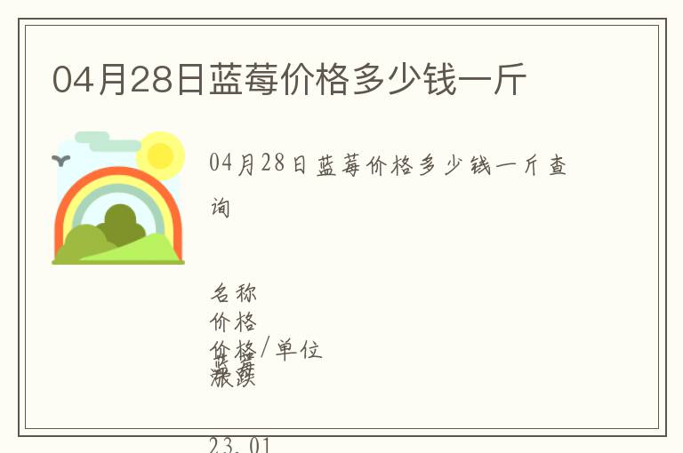 04月28日藍(lán)莓價格多少錢一斤