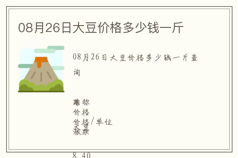 08月26日大豆價(jià)格多少錢(qián)一斤