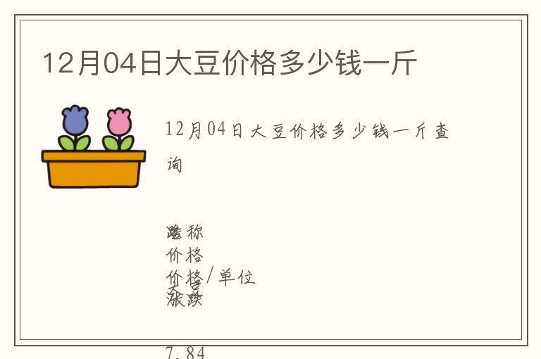 12月04日大豆價(jià)格多少錢(qián)一斤