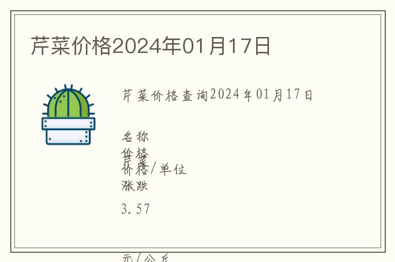 芹菜價(jià)格2024年01月17日