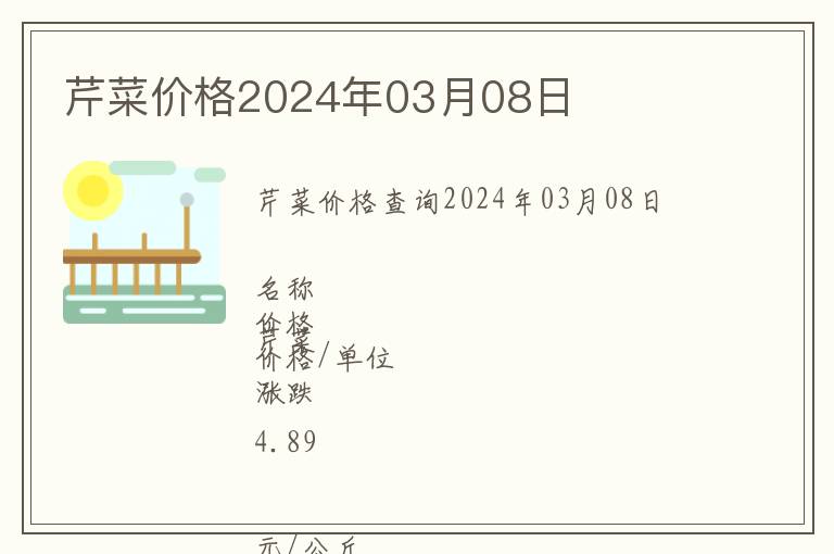 芹菜價格2024年03月08日