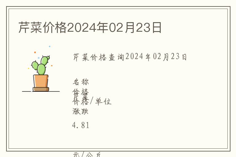 芹菜價(jià)格2024年02月23日