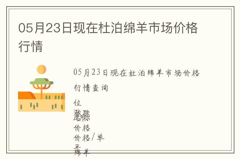 05月23日現(xiàn)在杜泊綿羊市場(chǎng)價(jià)格行情