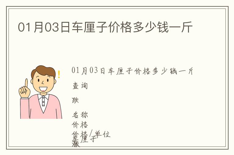 01月03日車?yán)遄觾r(jià)格多少錢一斤