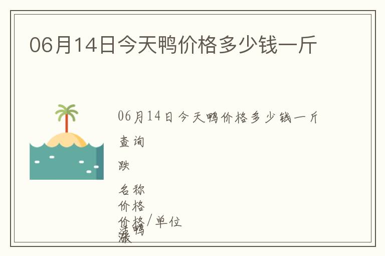 06月14日今天鴨價(jià)格多少錢(qián)一斤