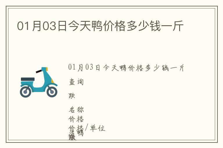 01月03日今天鴨價(jià)格多少錢一斤
