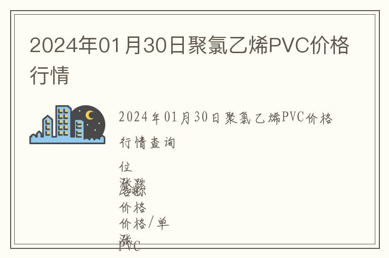 2024年01月30日聚氯乙烯PVC價(jià)格行情