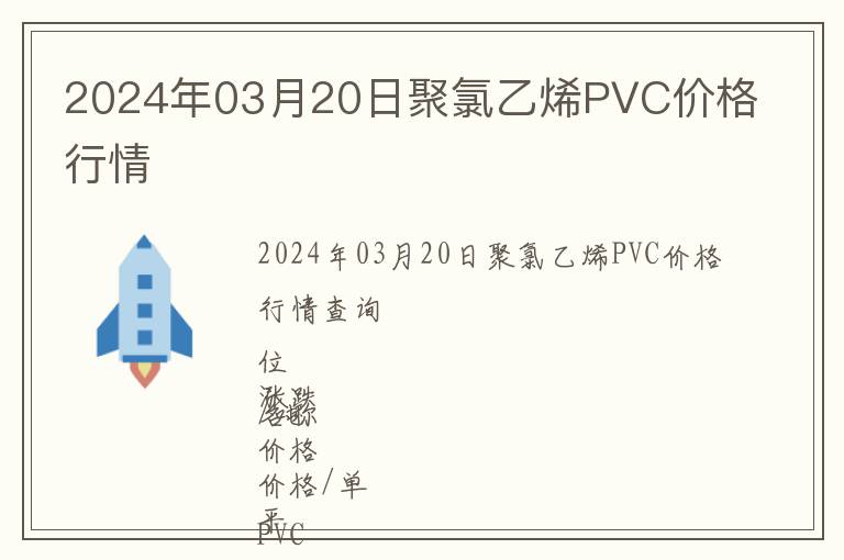 2024年03月20日聚氯乙烯PVC價(jià)格行情