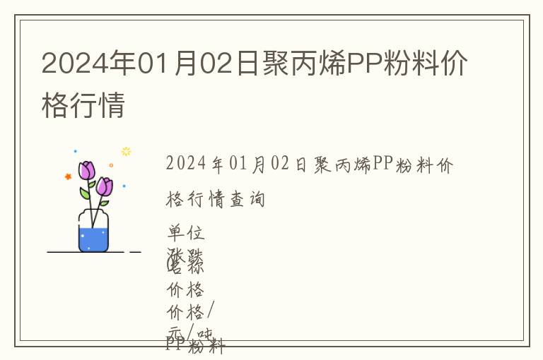 2024年01月02日聚丙烯PP粉料價(jià)格行情
