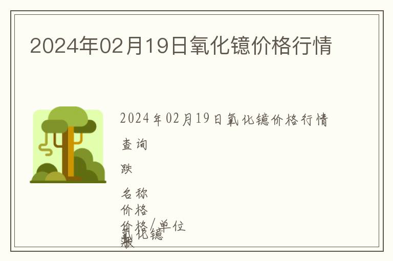 2024年02月19日氧化鐿價(jià)格行情