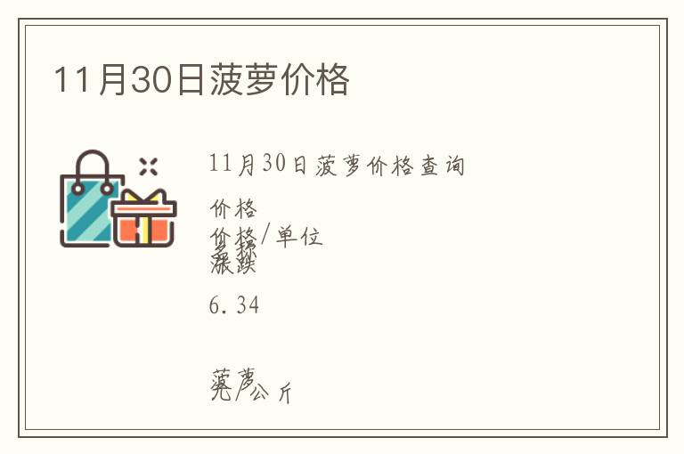 11月30日菠蘿價(jià)格