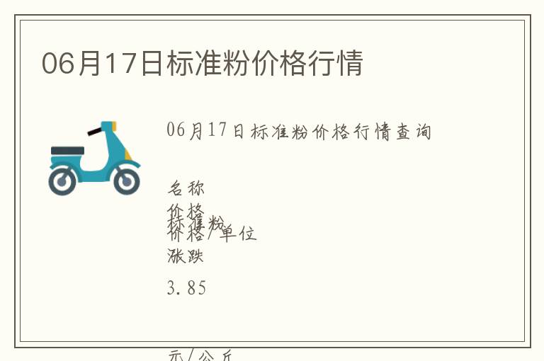 06月17日標(biāo)準(zhǔn)粉價格行情