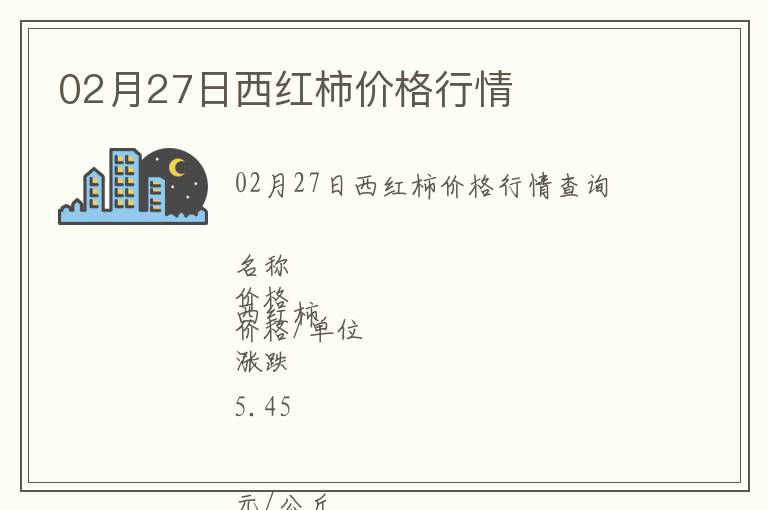 02月27日西紅柿價(jià)格行情
