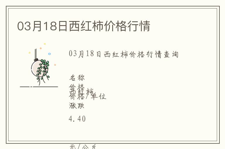 03月18日西紅柿價(jià)格行情