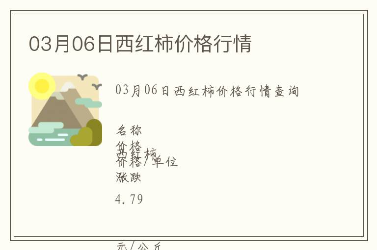 03月06日西紅柿價(jià)格行情