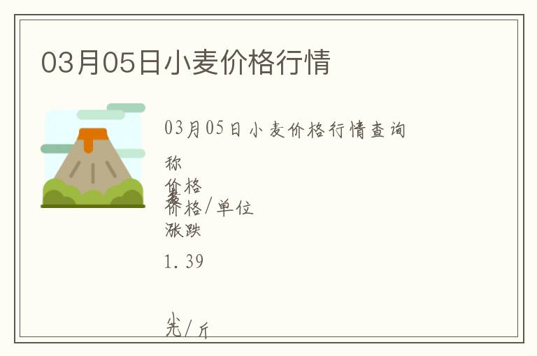 03月05日小麥價(jià)格行情