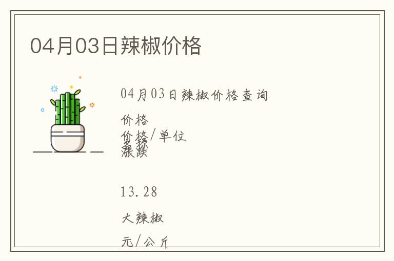 04月03日辣椒價格